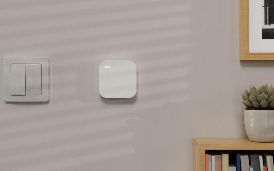 Temperature sensor installed on a wall